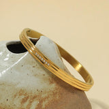 Sparkling Zircon Stainless Steel Bangle Bracelet for Women