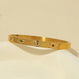Sparkling Zircon Stainless Steel Bangle Bracelet for Women