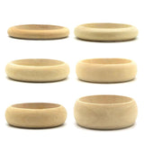 6Pcs Unfinished Blank Wood Bangle Bracelets for DIY Painting Craft Jewelry