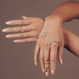 Stonefans Hand Palm Bracelet Rhinestone Finger Chain Bangle