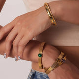 Youthway Stainless Steel Stone Bracelet 18K Charm Women Jewelry