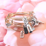 5pcs Bangle Set Hope Dream Forever Trust Charm Bracelets