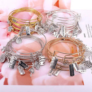 5pcs Bangle Set Hope Dream Forever Trust Charm Bracelets
