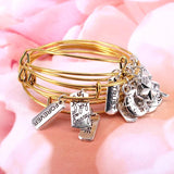 5pcs Bangle Set Hope Dream Forever Trust Charm Bracelets