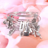 5pcs Bangle Set Hope Dream Forever Trust Charm Bracelets