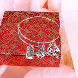 5pcs Bangle Set Hope Dream Forever Trust Charm Bracelets