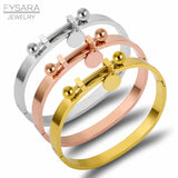 Stainless Steel Tag Bracelet Bangles Women Accessories Rose Pulseiras Bracelets