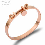 Stainless Steel Tag Bracelet Bangles Women Accessories Rose Pulseiras Bracelets