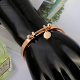 Stainless Steel Tag Bracelet Bangles Women Accessories Rose Pulseiras Bracelets
