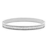 Vintage Stainless Steel Bangle Bracelet DIY Alphanumeric Zircon Inlaid Jewelry