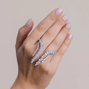 Stonefans Two Finger Rings Adjustable