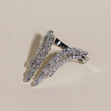 Stonefans Two Finger Rings Adjustable
