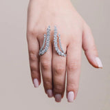 Stonefans Two Finger Rings Adjustable