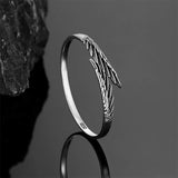 Retro Feather Wings Cuff Bangle Tibetan Silver Adjustable Bracelet