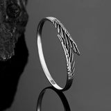 Retro Feather Wings Cuff Bangle Tibetan Silver Adjustable Bracelet