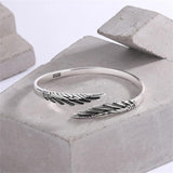 Retro Feather Wings Cuff Bangle Tibetan Silver Adjustable Bracelet