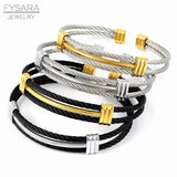 Stainless Steel Charm Bracelets Braided Men Women Sporty Jewelry