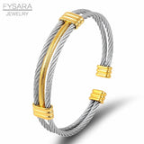 Stainless Steel Charm Bracelets Braided Men Women Sporty Jewelry