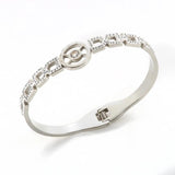 Geometric Clay CZ Crystal Bracelets Roman Numerals Bangles for Women Men