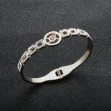 Geometric Clay CZ Crystal Bracelets Roman Numerals Bangles for Women Men