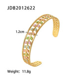 Youthway Stainless Steel Bangle- Green Metal Golden Charm