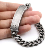 Stainless Steel Antique Link Chain Bracelet for Men Punk Style
