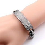 Stainless Steel Antique Link Chain Bracelet for Men Punk Style