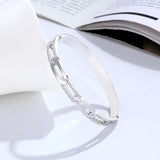 Zircon Chain Shape Bracelet Stainless Steel Woman Bangle Jewelry