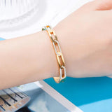Zircon Chain Shape Bracelet Stainless Steel Woman Bangle Jewelry
