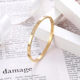 4mm Zircon Inlaid Bangle Bracelet, Stainless Steel, Wedding Party Jewelry