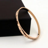 Cross Crystal Stainless Steel Bangles Bracelet Roman Numerals Jewelry B014