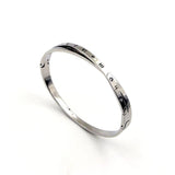 Cross Crystal Stainless Steel Bangles Bracelet Roman Numerals Jewelry B014