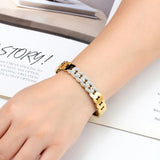Crystal Chain Stainless Steel Bracelet Lady Love Bangle