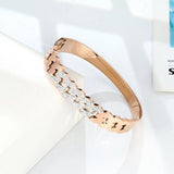Crystal Chain Stainless Steel Bracelet Lady Love Bangle