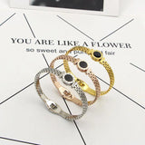 Roman Digital Round Bracelet Tide Female Titanium Steel Bracelet