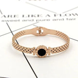 Roman Digital Round Bracelet Tide Female Titanium Steel Bracelet