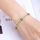 Punk Style Half Circle Chain Stainless Steel Round Bracelet
