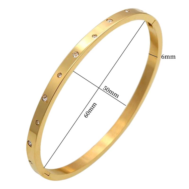 Irregular CZ Crystal Bracelet Stainless Steel Golden Jewelry