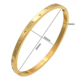 Irregular CZ Crystal Bracelet Stainless Steel Golden Jewelry