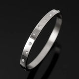 Irregular CZ Crystal Bracelet Stainless Steel Golden Jewelry