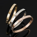 Irregular CZ Crystal Bracelet Stainless Steel Golden Jewelry