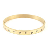Irregular CZ Crystal Bracelet Stainless Steel Golden Jewelry