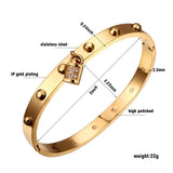 Crystal Rhinestone Lock Bracelet Bangle Stainless Steel Cuff Bangles Jewelry