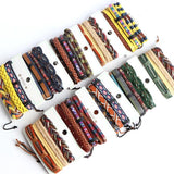 Vintage Braided Bangle Leather Bracelet Set
