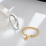 Heart Stainless Steel Wire Bangle Bracelet Wedding Party Cuff Jewelry