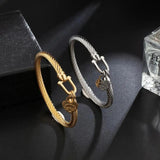Heart Stainless Steel Wire Bangle Bracelet Wedding Party Cuff Jewelry