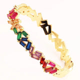 Crystal Cuff Bracelets for Women CZ Colorful Jewelry