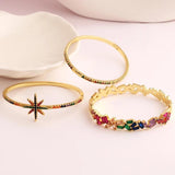 Crystal Cuff Bracelets for Women CZ Colorful Jewelry