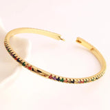 Crystal Cuff Bracelets for Women CZ Colorful Jewelry