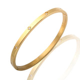 CZ Women Crystal Bracelets Stainless Steel Cuff Love Bangles